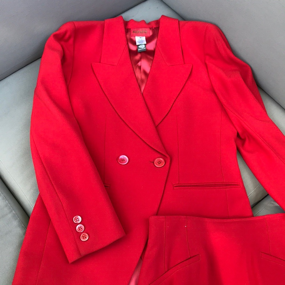 KENZO red blazer with gold buttons